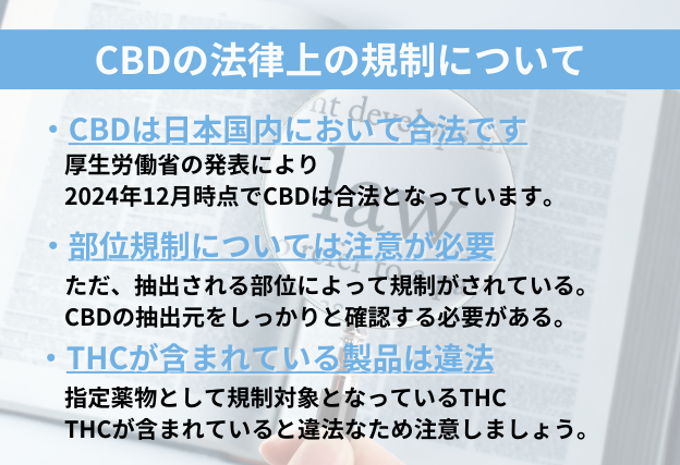 CBD 法律上の規制について