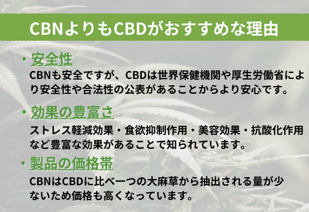 CBDがおすすめな理由